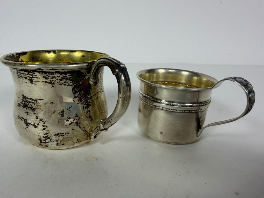 Two Antique Sterling Silver Baby Cups 81.7g ($151 Silver Melt Value) [Photo 2]
