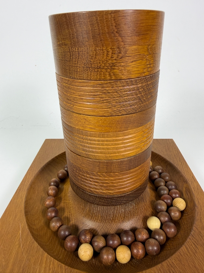 Vintage Danish Modern Teak Tarnspil Tower Game Designed By Piet Hein For Skjode Skjern Denmark Featuring Multi Tonal Wooden Marbles And Instructions 9' X 9' X 9' [Photo 4]
