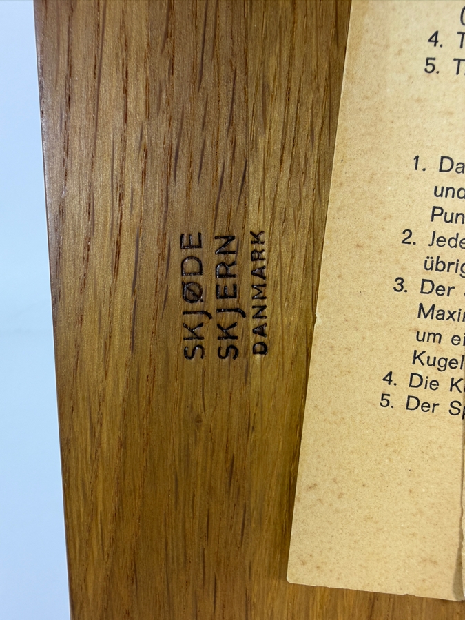 Vintage Danish Modern Teak Tarnspil Tower Game Designed By Piet Hein For Skjode Skjern Denmark Featuring Multi Tonal Wooden Marbles And Instructions 9' X 9' X 9' [Photo 8]