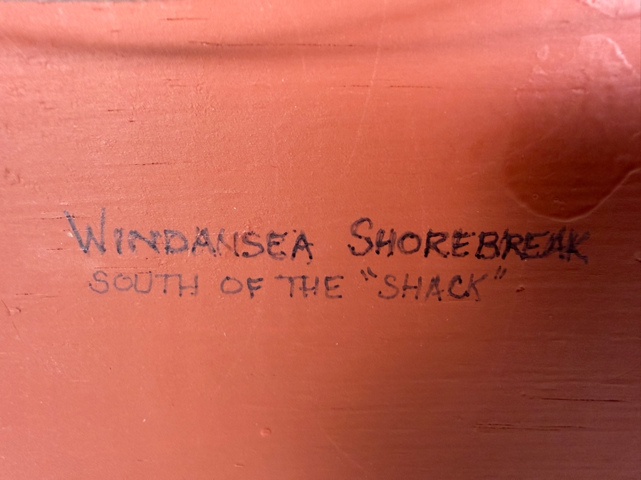 Framed Panoramic 'Windansea Shorebreak - South of the Shack' Painting Signed LK (Laura) And Laura On Back 25'W X 8.5'H [Photo 8]