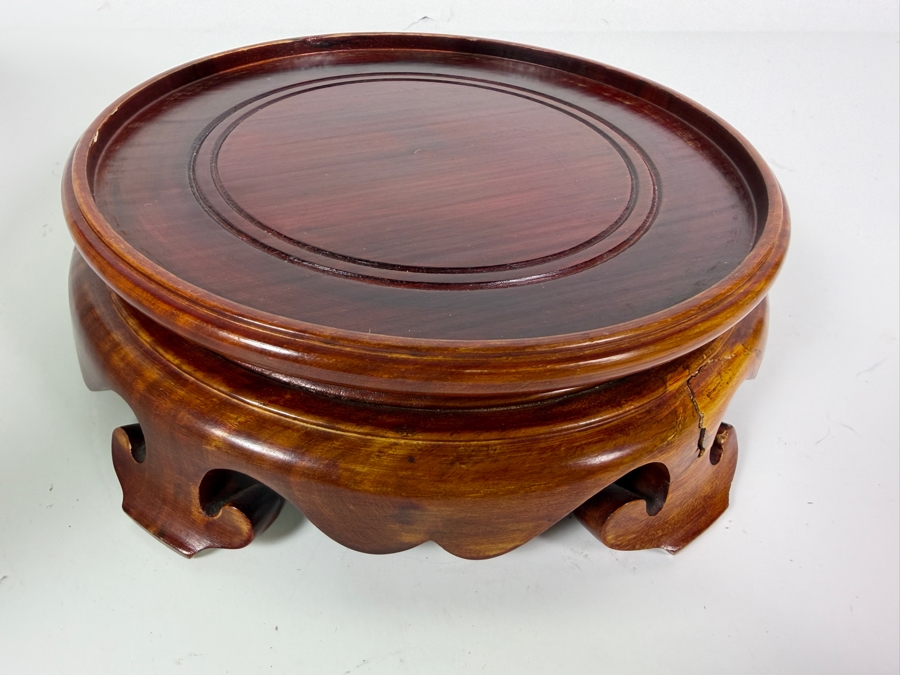 French Samson Edmé Paris Porcelain Armorial Punch Bowl In Chinese Export Style with Wooden Stand 12'W X 7'H [Photo 10]