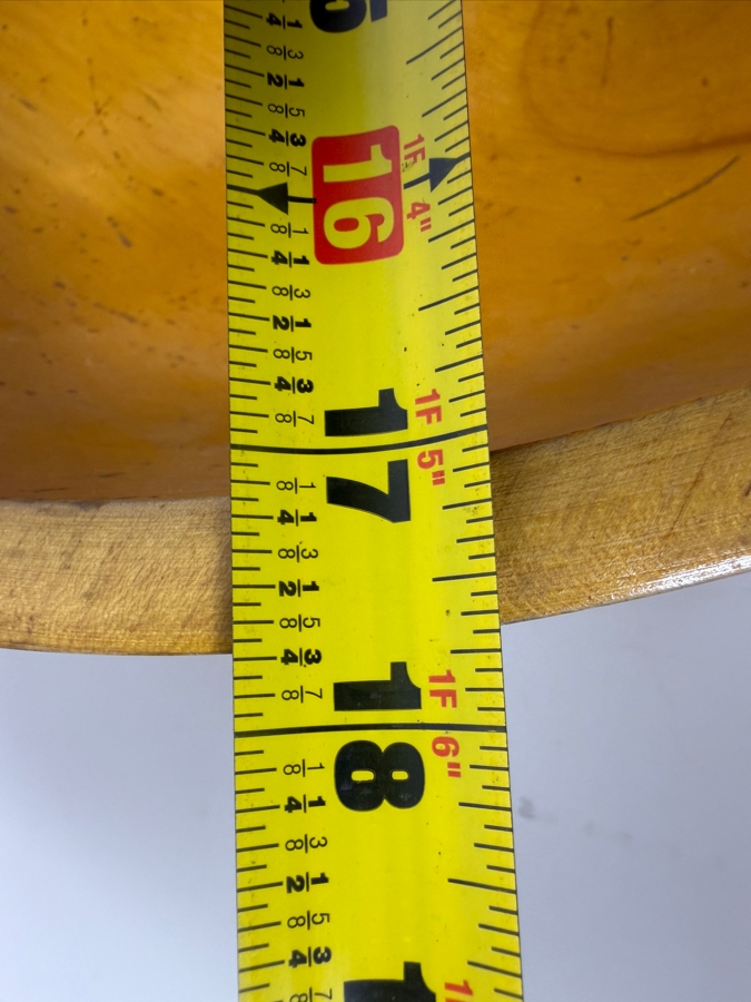 Large Antique Hand Turned Solid Maple Wooden Treenware Chopping Salad Dough Bowl 18' X 6' [Photo 4]