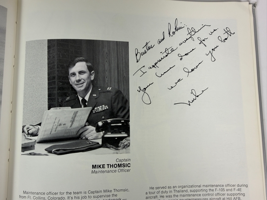 Autographed 1977 United States Air Force Thunderbirds 25th Year Commemorative Yearbook Signed By Commander Dan Cherry And All of the Thunderbird Pilots [Photo 13]