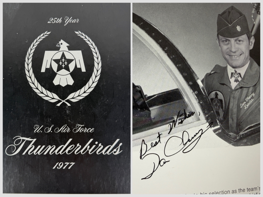 Autographed 1977 United States Air Force Thunderbirds 25th Year Commemorative Yearbook Signed By Commander Dan Cherry And All of the Thunderbird Pilots