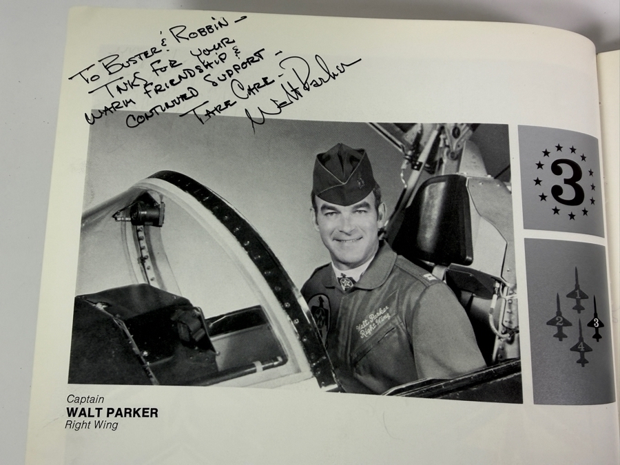 Autographed 1977 United States Air Force Thunderbirds 25th Year Commemorative Yearbook Signed By Commander Dan Cherry And All of the Thunderbird Pilots [Photo 8]