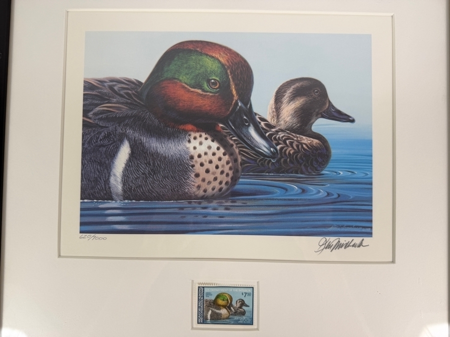 Framed 1979 1980 Federal Duck Stamp Limited Edition 620/7,000 Print Signed By Ken Michaelsen [Photo 2]