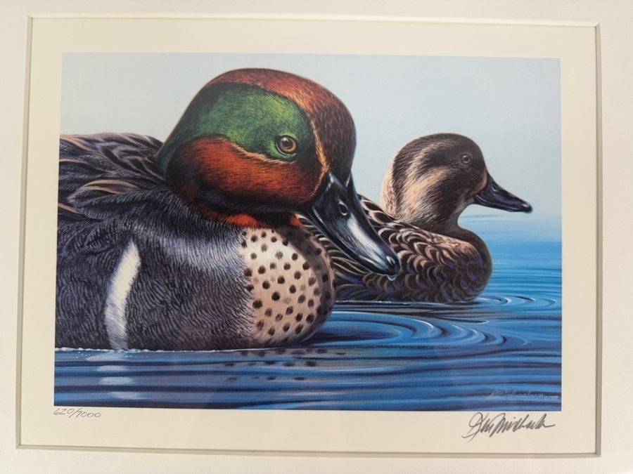 Framed 1979 1980 Federal Duck Stamp Limited Edition 620/7,000 Print Signed By Ken Michaelsen [Photo 3]