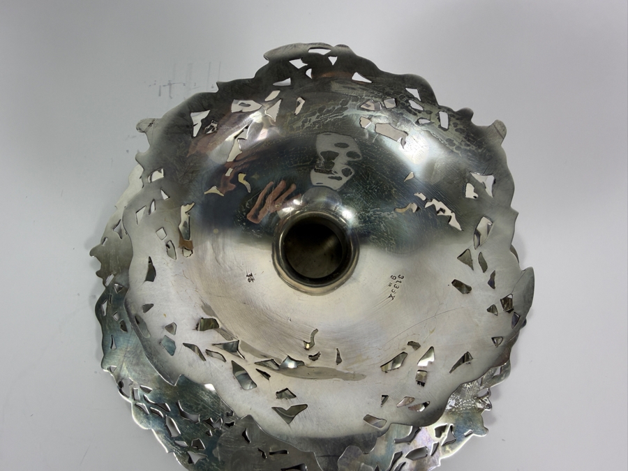 Exceptional Antique Art Nouveau Duhme (Considered the 'Tiffany of Cincinnati') Sterling Silver Footed Bowl Compote Tazza 9.5W X 4H 473.7g (Silver Melt Value $916) [Photo 15]