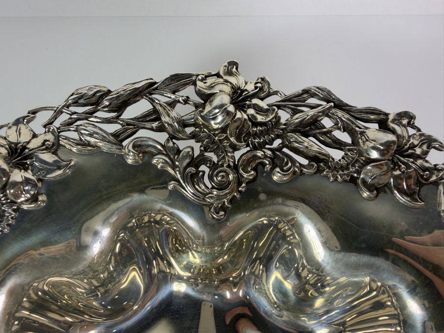 Exceptional Antique Art Nouveau Duhme (Considered the 'Tiffany of Cincinnati') Sterling Silver Footed Bowl Compote Tazza 9.5W X 4H 473.7g (Silver Melt Value $916) [Photo 8]