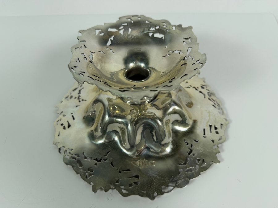 Exceptional Antique Art Nouveau Duhme (Considered the 'Tiffany of Cincinnati') Sterling Silver Footed Bowl Compote Tazza 9.5W X 4H 473.7g (Silver Melt Value $916) [Photo 14]