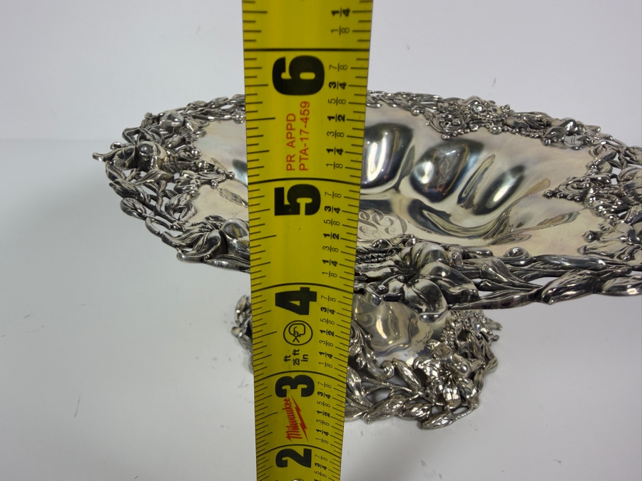 Exceptional Antique Art Nouveau Duhme (Considered the 'Tiffany of Cincinnati') Sterling Silver Footed Bowl Compote Tazza 9.5W X 4H 473.7g (Silver Melt Value $916) [Photo 22]