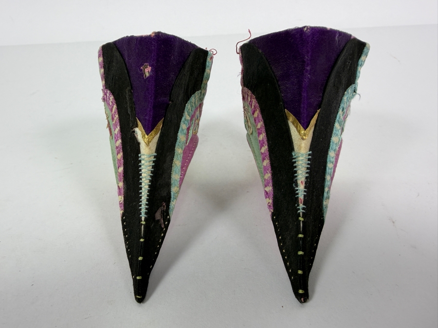 Just Added - Antique Chinese Qing Dynasty Lotus Shoes for Bound Feet 4.5'L [Photo 7]