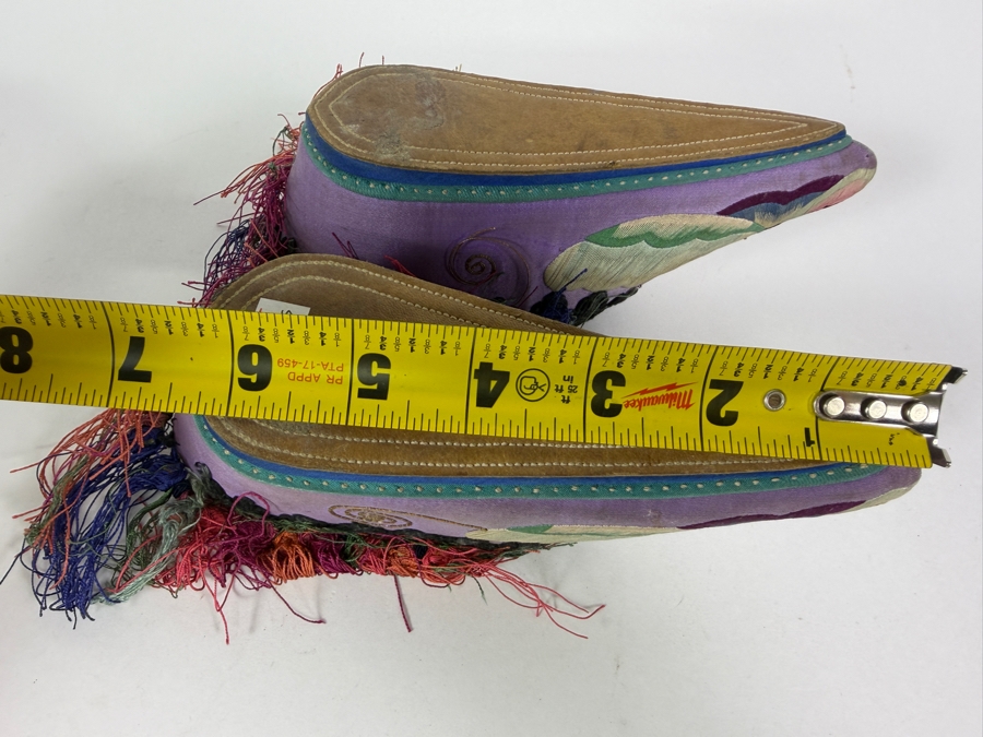 Just Added - Antique Chinese Qing Dynasty Lotus Shoes for Bound Feet 6.5'L [Photo 11]