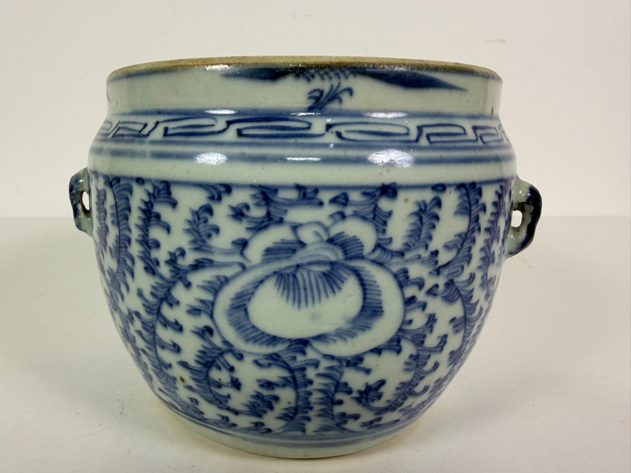 Just Added - Antique Chinese Blue & White Porcelain Jar 6W X 5.5H [Photo 8]