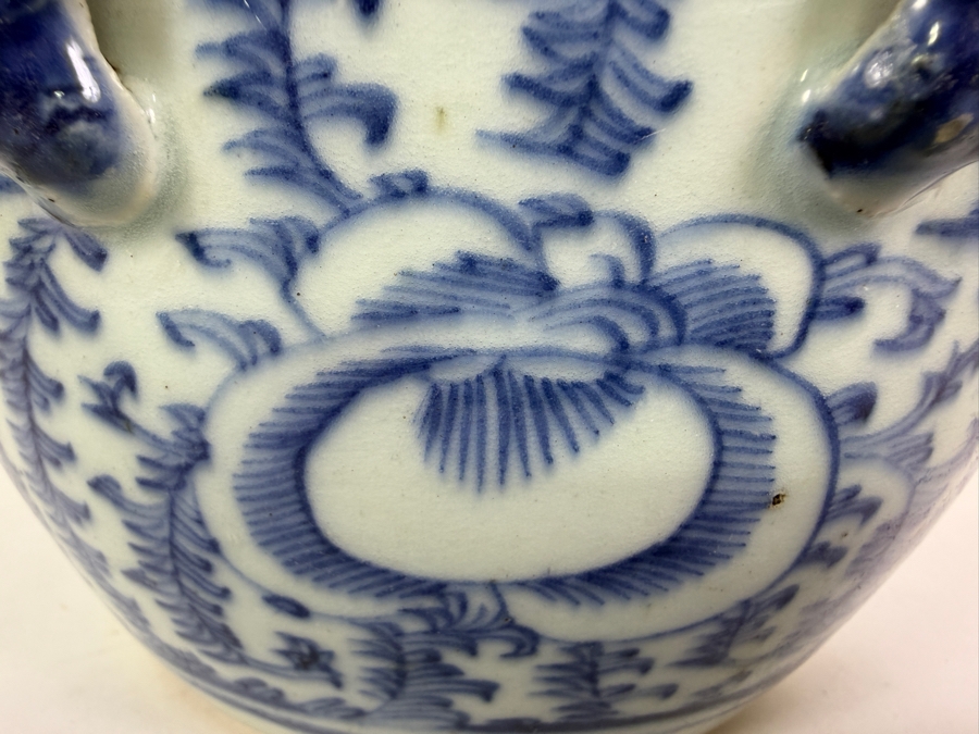 Just Added - Antique Chinese Blue & White Porcelain Jar 6W X 5.5H [Photo 10]