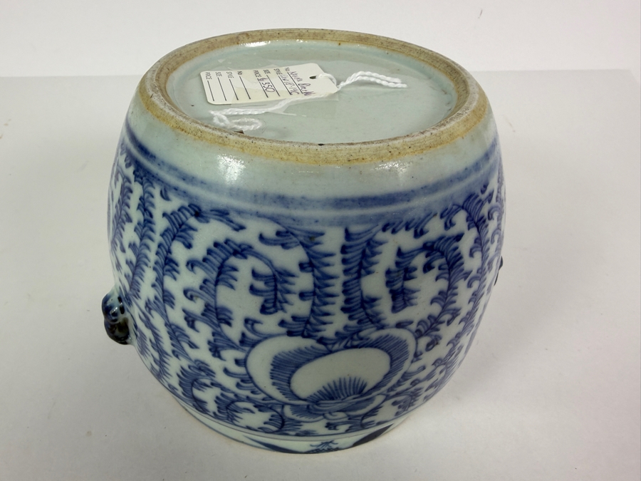 Just Added - Antique Chinese Blue & White Porcelain Jar 6W X 5.5H [Photo 11]