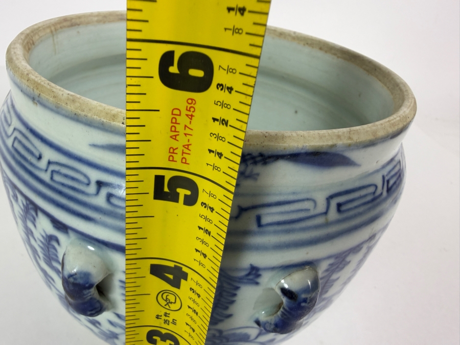 Just Added - Antique Chinese Blue & White Porcelain Jar 6W X 5.5H [Photo 14]