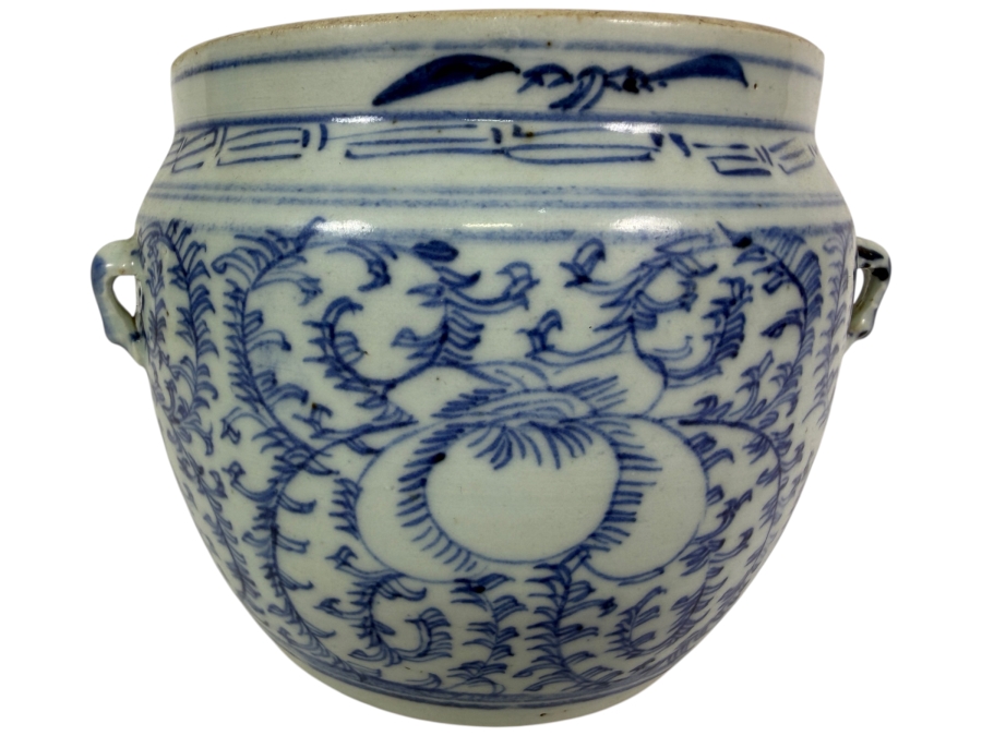 Just Added - Antique Chinese Blue & White Porcelain Jar 7W X 5.5H
