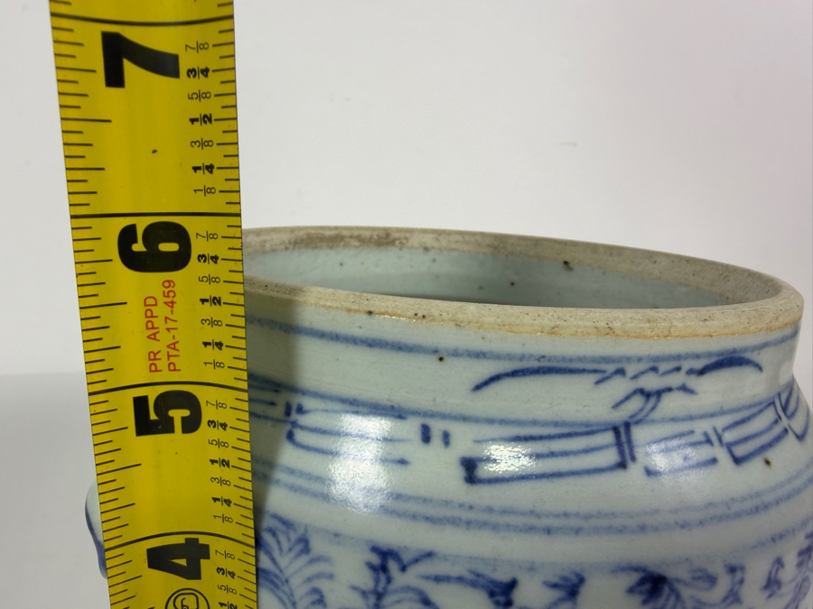 Just Added - Antique Chinese Blue & White Porcelain Jar 7W X 5.5H [Photo 10]