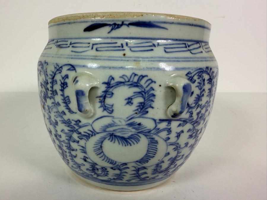Just Added - Antique Chinese Blue & White Porcelain Jar 7W X 5.5H [Photo 5]