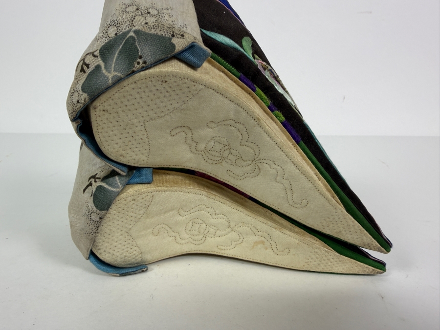 Just Added - Antique Chinese Qing Dynasty Lotus Shoes for Bound Feet 6'L [Photo 11]