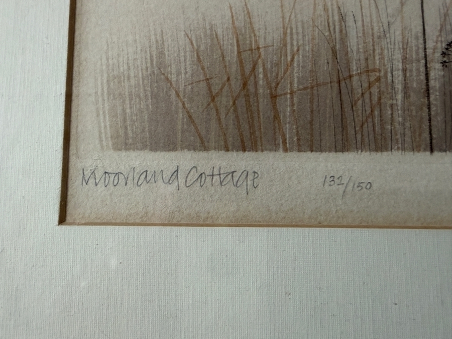 Just Added - Set of (4) Kathleen Caddick Framed Limited Edition Artist Signed Color Etchings Dated 1977 from Autumn into Winter Suite [Photo 7]