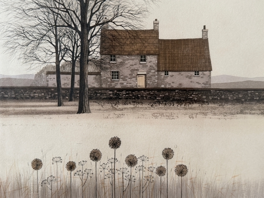 Just Added - Set of (4) Kathleen Caddick Framed Limited Edition Artist Signed Color Etchings Dated 1977 from Autumn into Winter Suite [Photo 5]