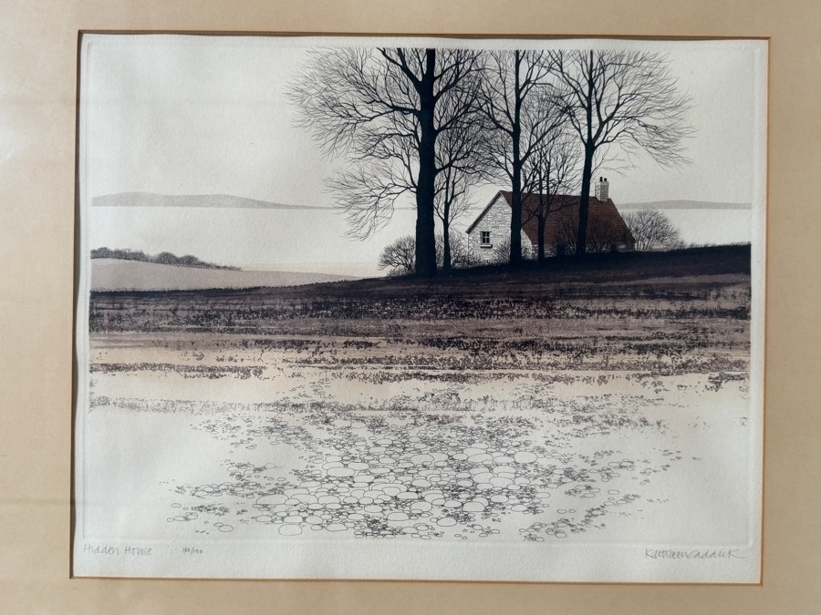 Just Added - Set of (4) Kathleen Caddick Framed Limited Edition Artist Signed Color Etchings Dated 1977 from Autumn into Winter Suite [Photo 8]