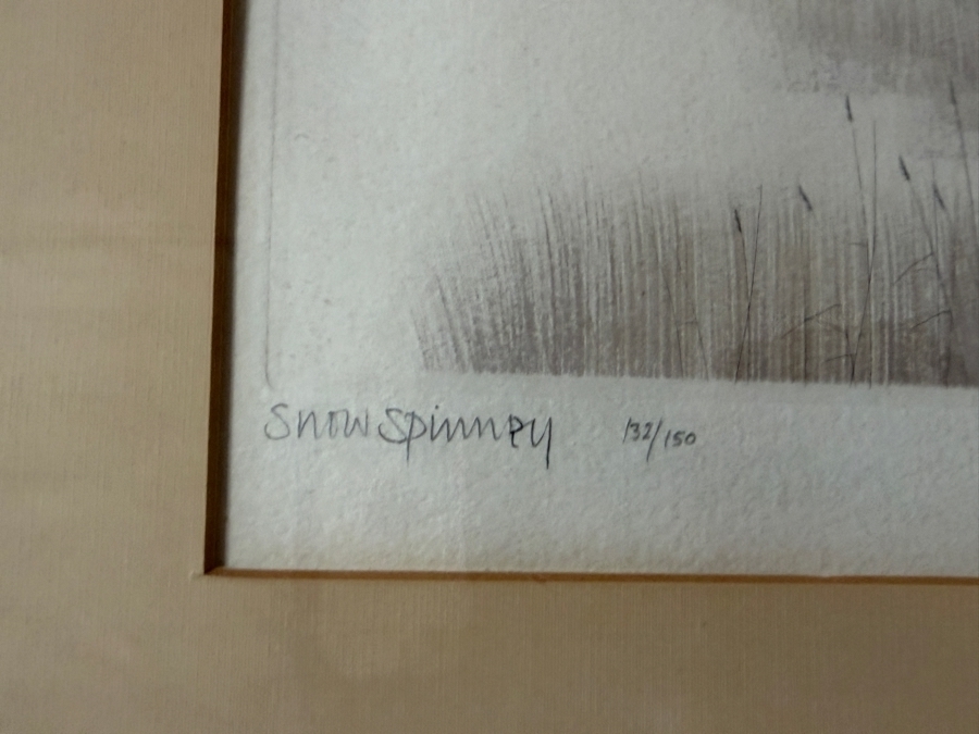 Just Added - Set of (4) Kathleen Caddick Framed Limited Edition Artist Signed Color Etchings Dated 1977 from Autumn into Winter Suite [Photo 17]