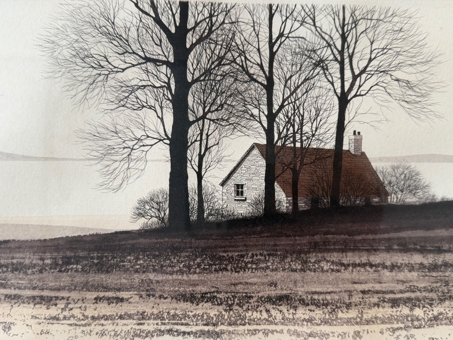 Just Added - Set of (4) Kathleen Caddick Framed Limited Edition Artist Signed Color Etchings Dated 1977 from Autumn into Winter Suite [Photo 9]