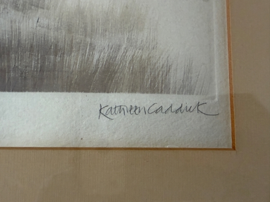 Just Added - Set of (4) Kathleen Caddick Framed Limited Edition Artist Signed Color Etchings Dated 1977 from Autumn into Winter Suite [Photo 16]
