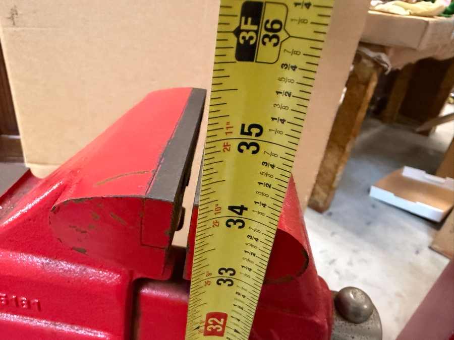 Just Added - Craftsman Woodworking Machinist Vise Model No. 391-5181 Mounted on a Freestanding Pedestal Stand 35'H [Photo 4]