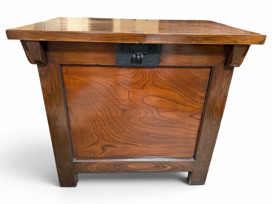 Just Added - Antique 19th Century Korean Elmwood Panel Rice Grain Storage Chest, Dwiju Originally In Bonhams Auction But Pulled By Our Client (O'Brien Collection of Asian Art) - Click To See Bonham Listing in Details Page - 44 X 28 X 40 Estimate $3k-$5k