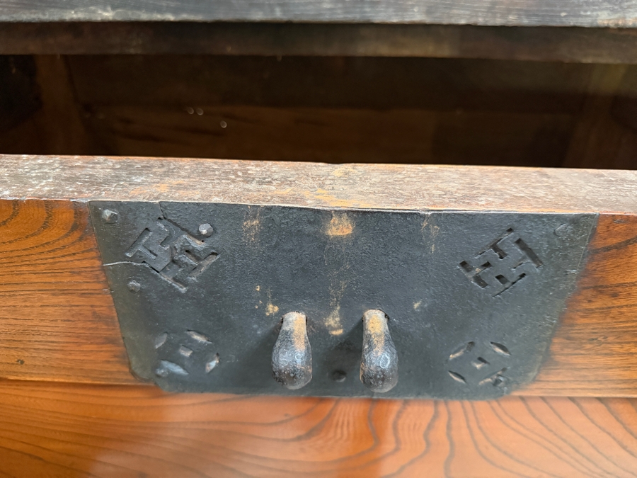 Just Added - Antique 19th Century Korean Elmwood Panel Rice Grain Storage Chest, Dwiju Originally In Bonhams Auction But Pulled By Our Client (O'Brien Collection of Asian Art) - Click To See Bonham Listing in Details Page - 44 X 28 X 40 Estimate $3k-$5k [Photo 11]