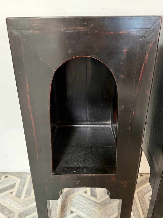Just Added - Pair of Antique Chinese Stands Pedestal Tables 11.75W X 11.75D X 32H [Photo 3]