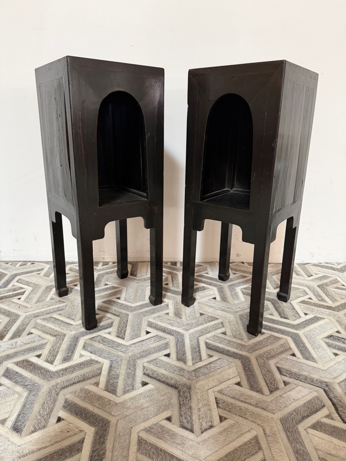 Just Added - Pair of Antique Chinese Stands Pedestal Tables 11.75W X 11.75D X 32H [Photo 8]