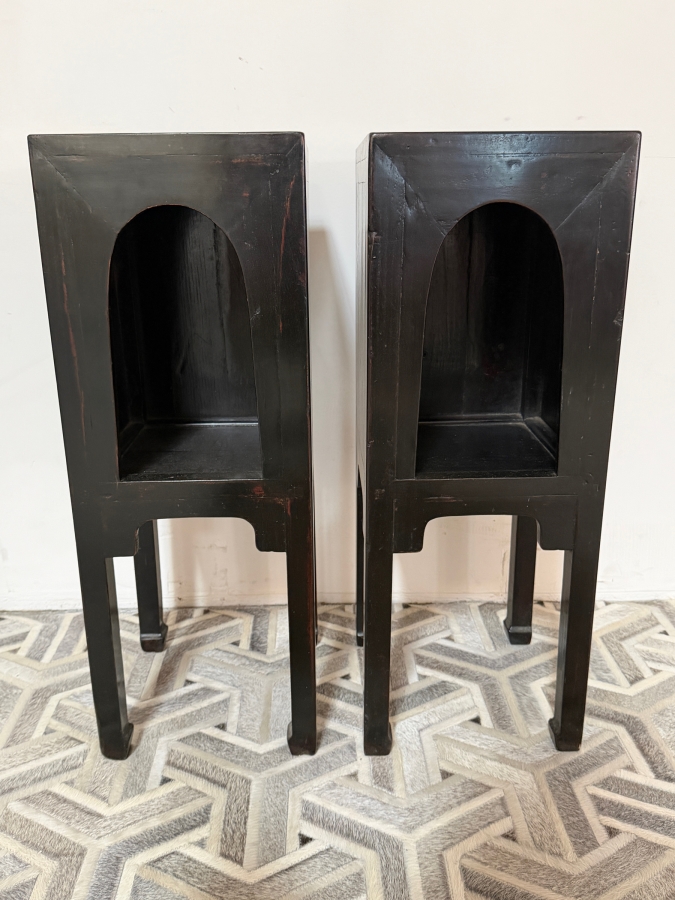Just Added - Pair of Antique Chinese Stands Pedestal Tables 11.75W X 11.75D X 32H [Photo 2]