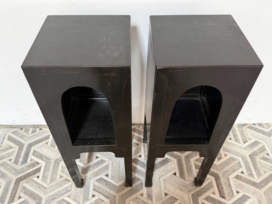 Just Added - Pair of Antique Chinese Stands Pedestal Tables 11.75W X 11.75D X 32H [Photo 5]