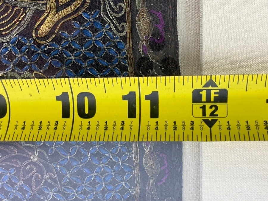 Just Added - Antique Chinese Embroidered Silk Rank Badge 11.5W X 11H Framed 18 X 18 [Photo 12]
