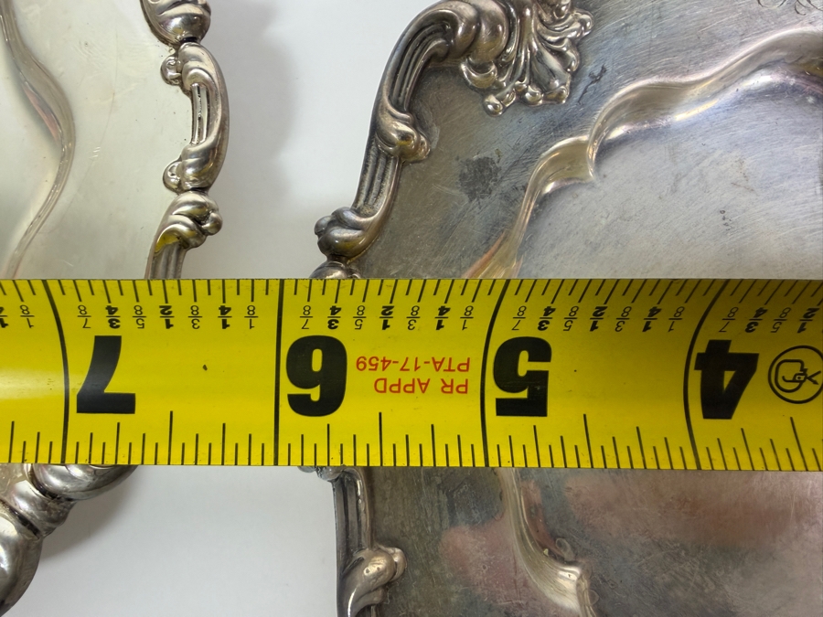 (12) Vintage Whiting Sterling Silver 6' Plates Featuring an Ornate Scrolled Rim and Shell Motifs 1,368.6g (Silver Melt Value $2,646) [Photo 8]