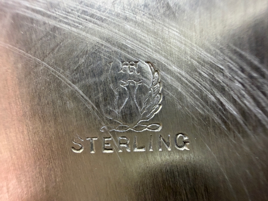 Exceptional Antique Art Nouveau Sterling Silver Footed Bowl 12.75'W X 3'H 767.4g (Silver Melt Value $1,483) [Photo 11]