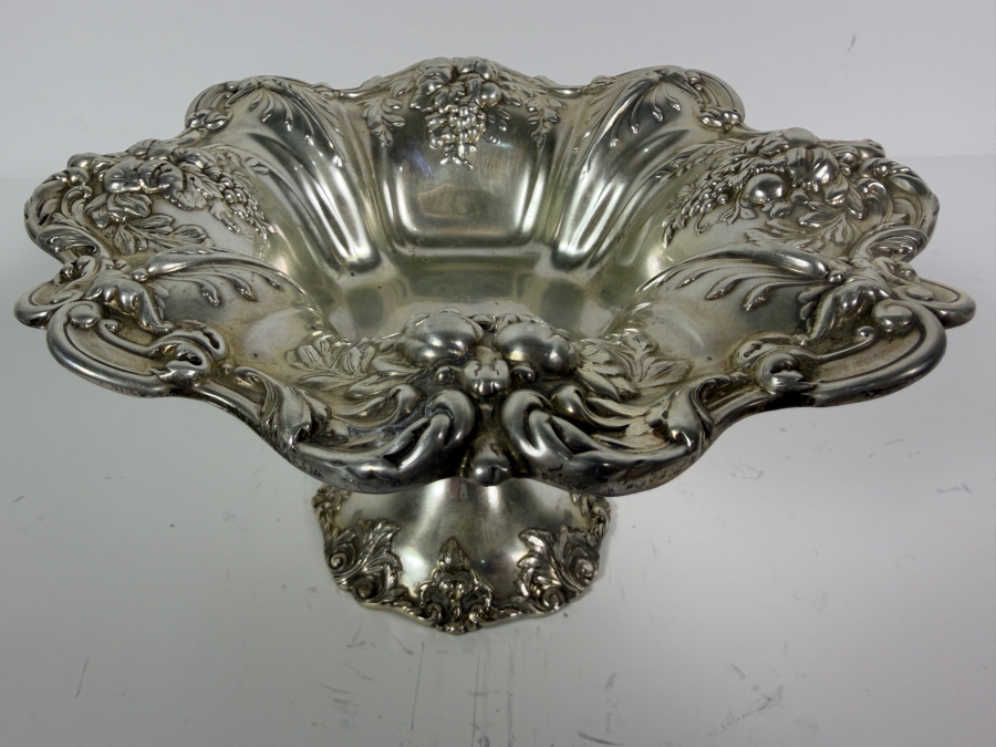 Reed And Barton Francis I Pattern Solid Sterling Silver Footed Compote Bowl 8' X 5' 427g (Silver Melt Value $825) [Photo 2]