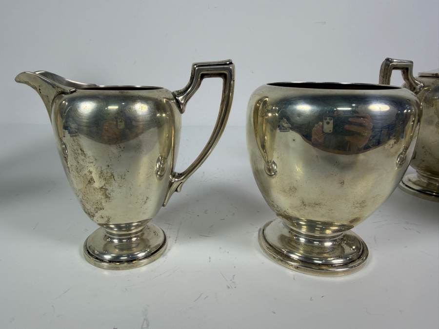 Vintage Sterling Silver Reed & Barton 5-Piece Tea and Coffee Service Set 2,366g (Silver Melt Value $4,574) [Photo 6]