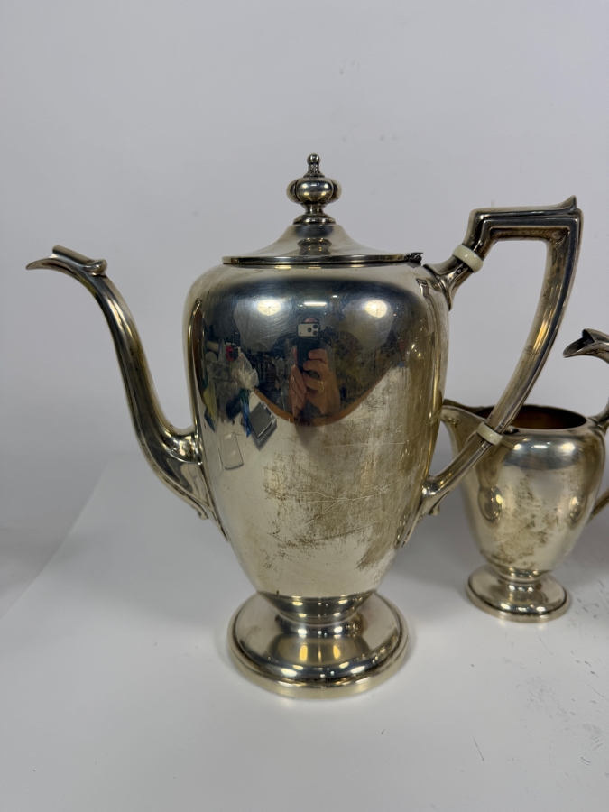 Vintage Sterling Silver Reed & Barton 5-Piece Tea and Coffee Service Set 2,366g (Silver Melt Value $4,574) [Photo 3]