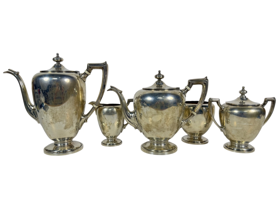 Vintage Sterling Silver Reed & Barton 5-Piece Tea and Coffee Service Set 2,366g (Silver Melt Value $4,574)