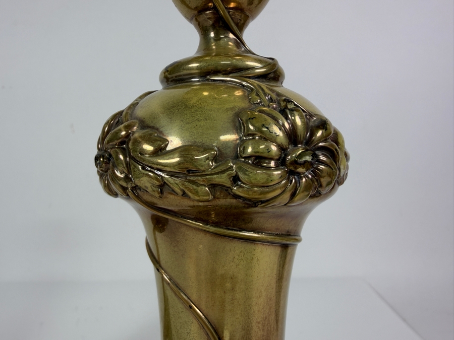 Stunning Pair of Sterling Silver Art Nouveau Alvin Candlesticks 11'H 843.3g (Silver Melt Value $1,630) [Photo 5]