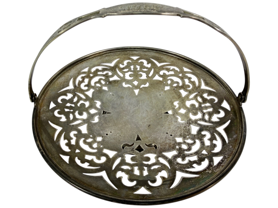 Antique English Pierced Sterling Silver Footed Basket with English Silver Hallmarks 7'W X 5'H 223.4g (Silver Melt Value $432)