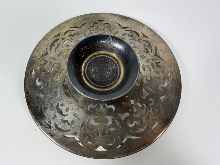 Antique English Pierced Sterling Silver Footed Basket with English Silver Hallmarks 7'W X 5'H 223.4g (Silver Melt Value $432) [Photo 6]