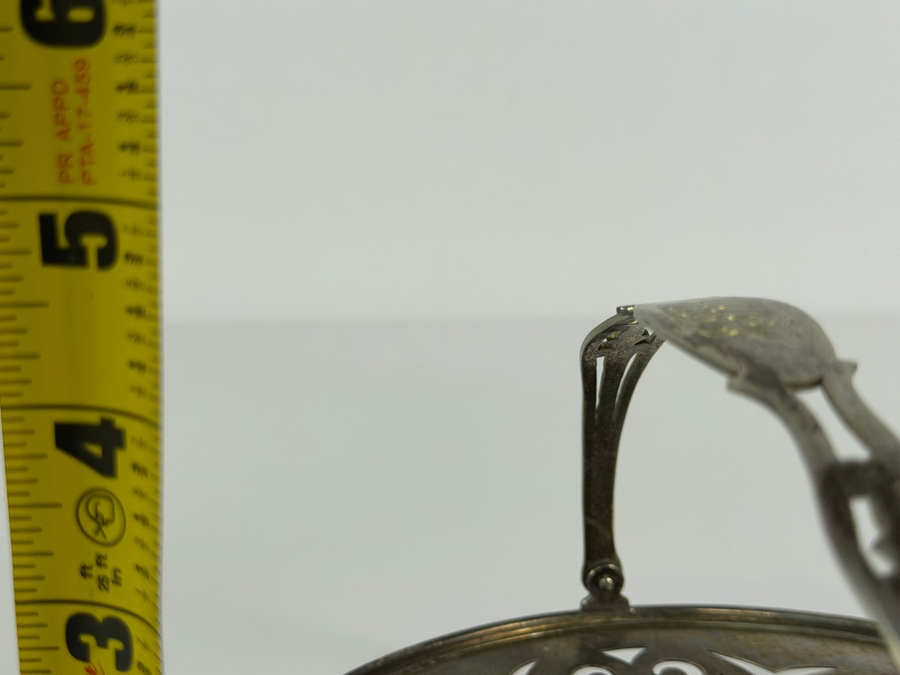 Antique English Pierced Sterling Silver Footed Basket with English Silver Hallmarks 7'W X 5'H 223.4g (Silver Melt Value $432) [Photo 11]