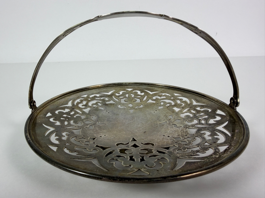 Antique English Pierced Sterling Silver Footed Basket with English Silver Hallmarks 7'W X 5'H 223.4g (Silver Melt Value $432) [Photo 3]